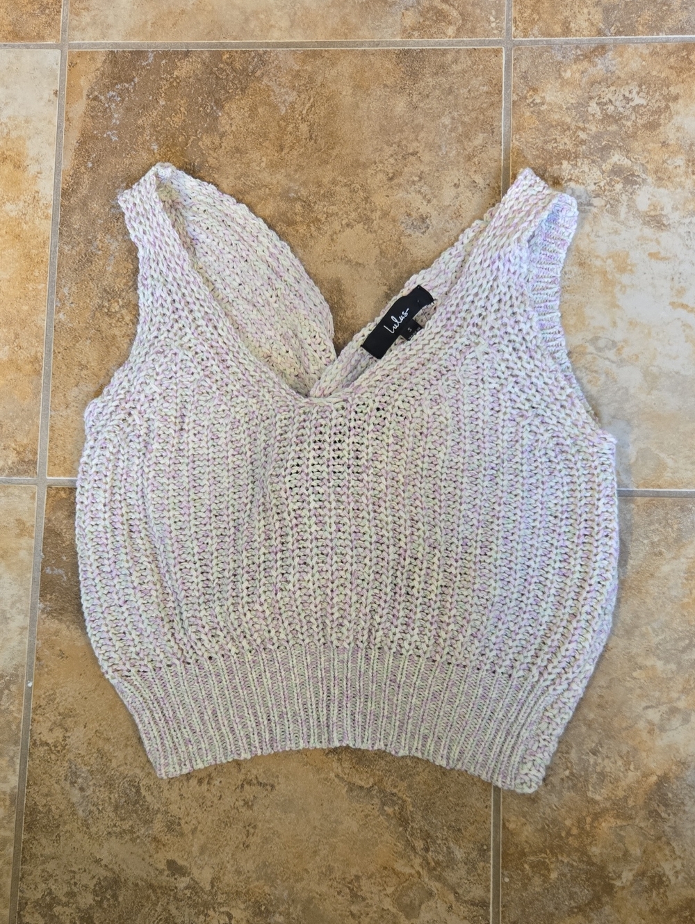 Lulu's Lavender Speckled Knit V-Neck Tank